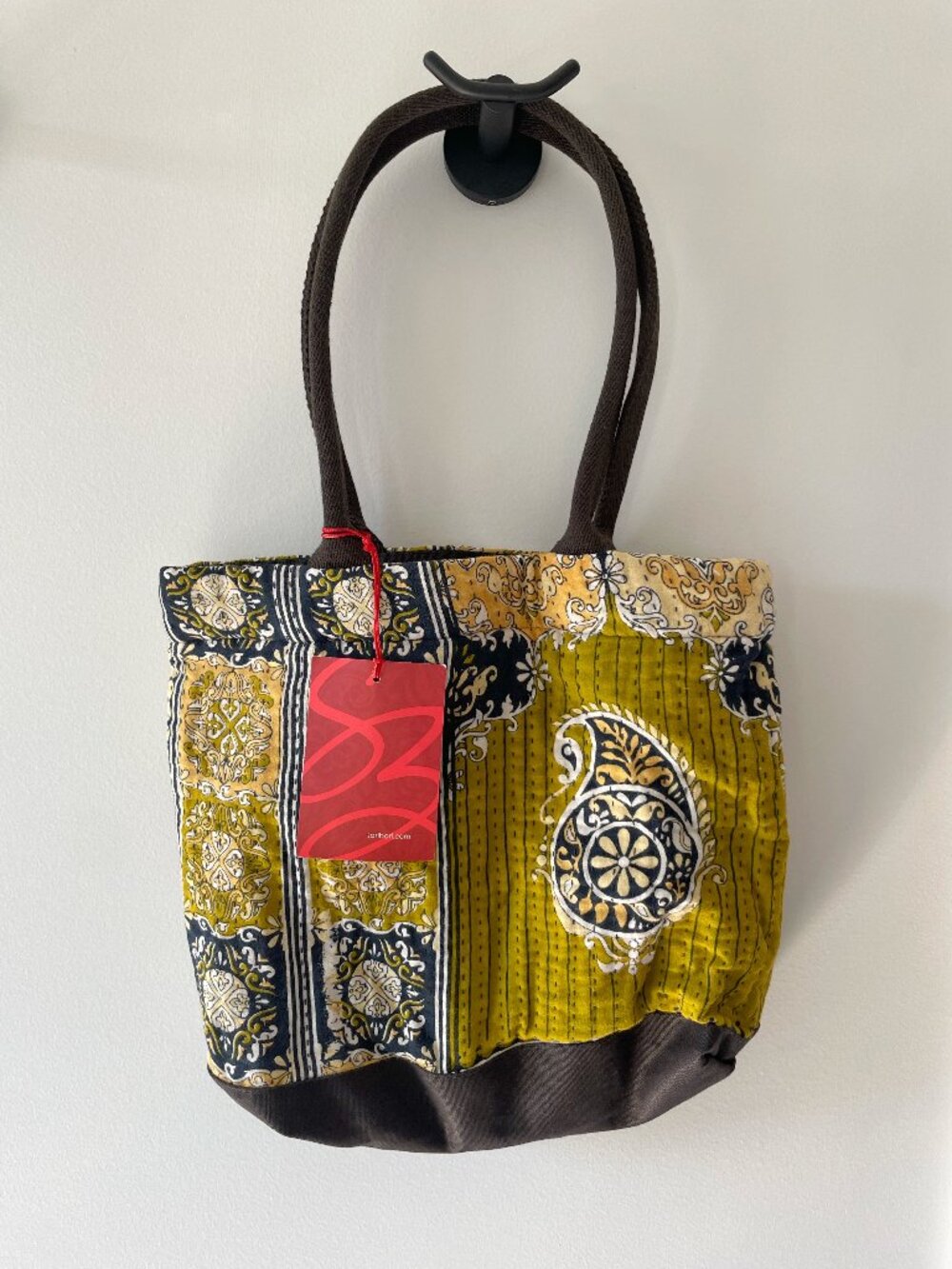 Sari Bari Kantha Tote Bag Upcycled Sari Fabric Handmade